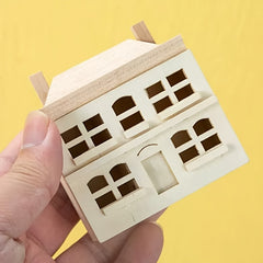 Dollhouse Furniture Natural Wood Pocket Villa Small House