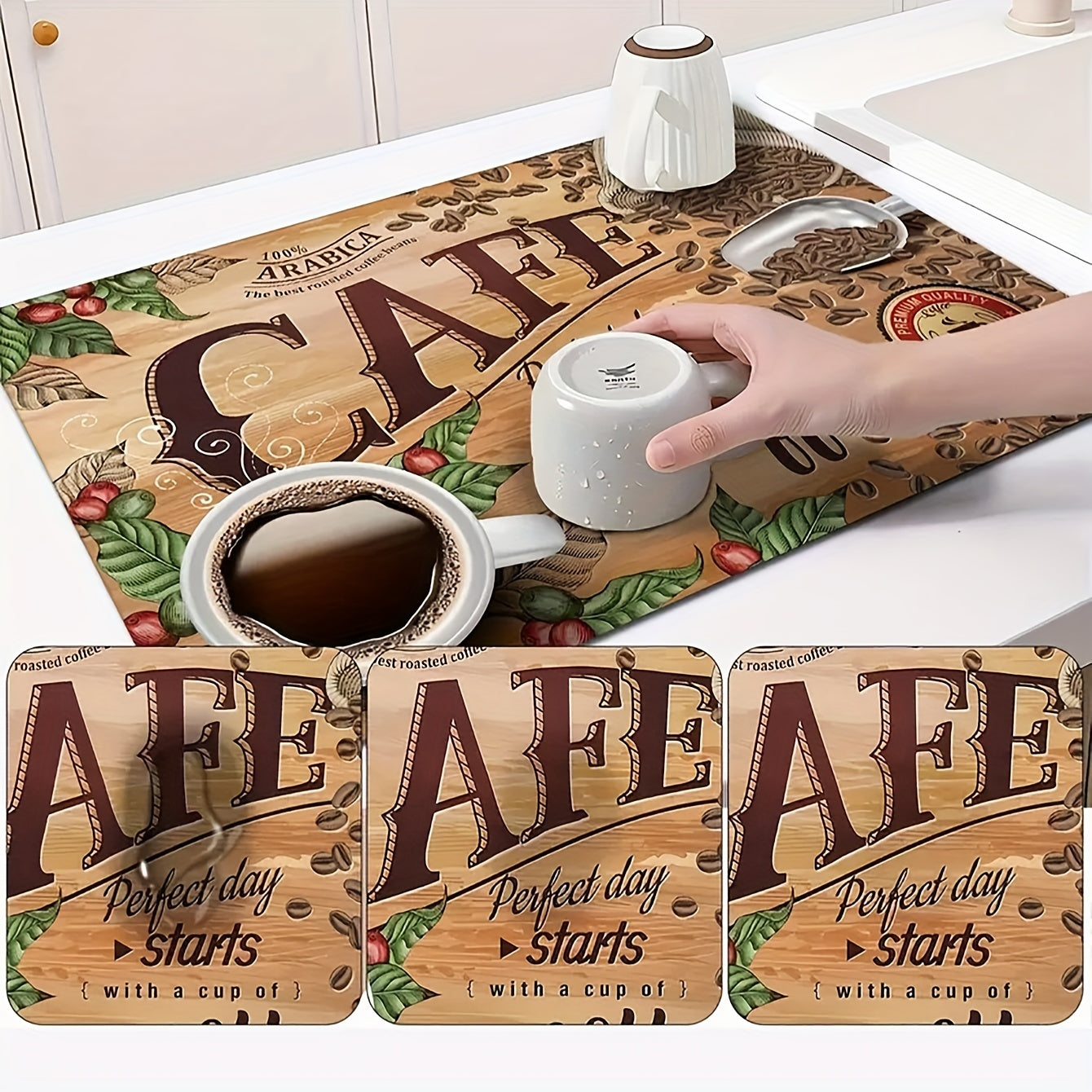 Dish Drying Mat Coffee Machine Diatom Mud Drainage Pad