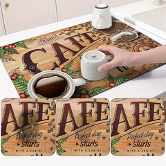 Dish Drying Mat Coffee Machine Diatom Mud Drainage Pad