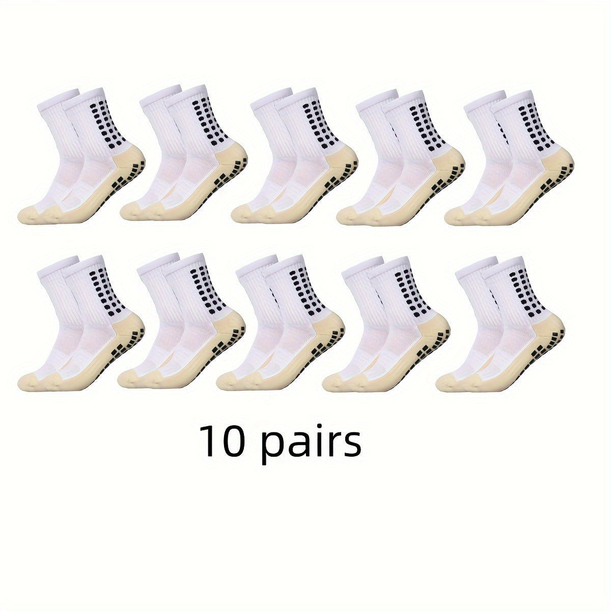 10 Pairs Men's Mid Crew Sport Socks Nylon Blend Breathable Sweat-Absorbing