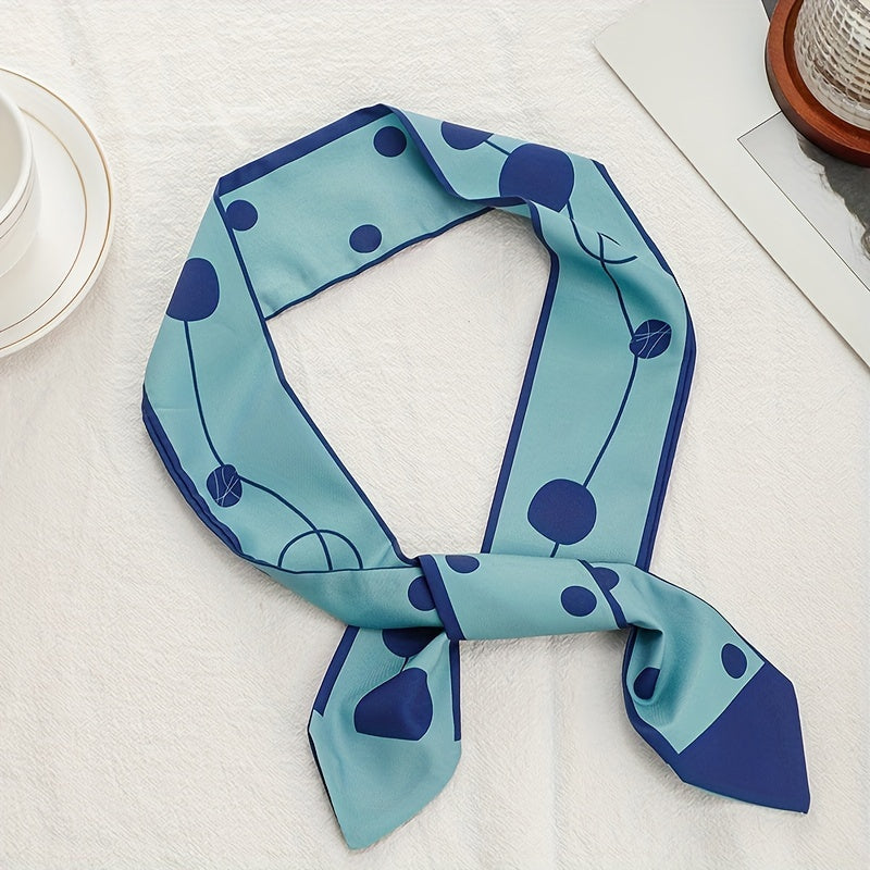 Geometric Dotted Skinny Scarf Printed Hair Ribbon Neckerchief