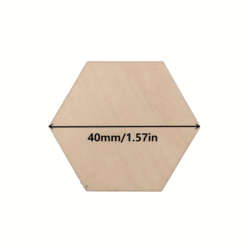 20pcs Wooden Hexagons for Painting Decoration