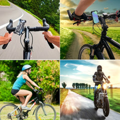 Bike Cell Phone Holder Motorcycle Automatic Lock Anti Shake Silicone Holder