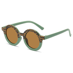 Kids Leopard Print Sunglasses Round Frame Outdoor Activities