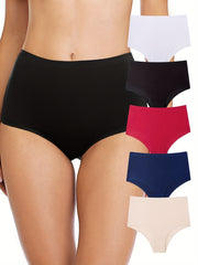 5pcs Seamless Hipster Panties Comfy Stretchy Intimates Women's Underwear