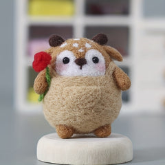 1pc Deer Wool Felt Poking Diy Material Bag Creative Needle Felting Gift