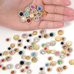 50pcs Rhinestone Bezel Sew On Beads for DIY Jew