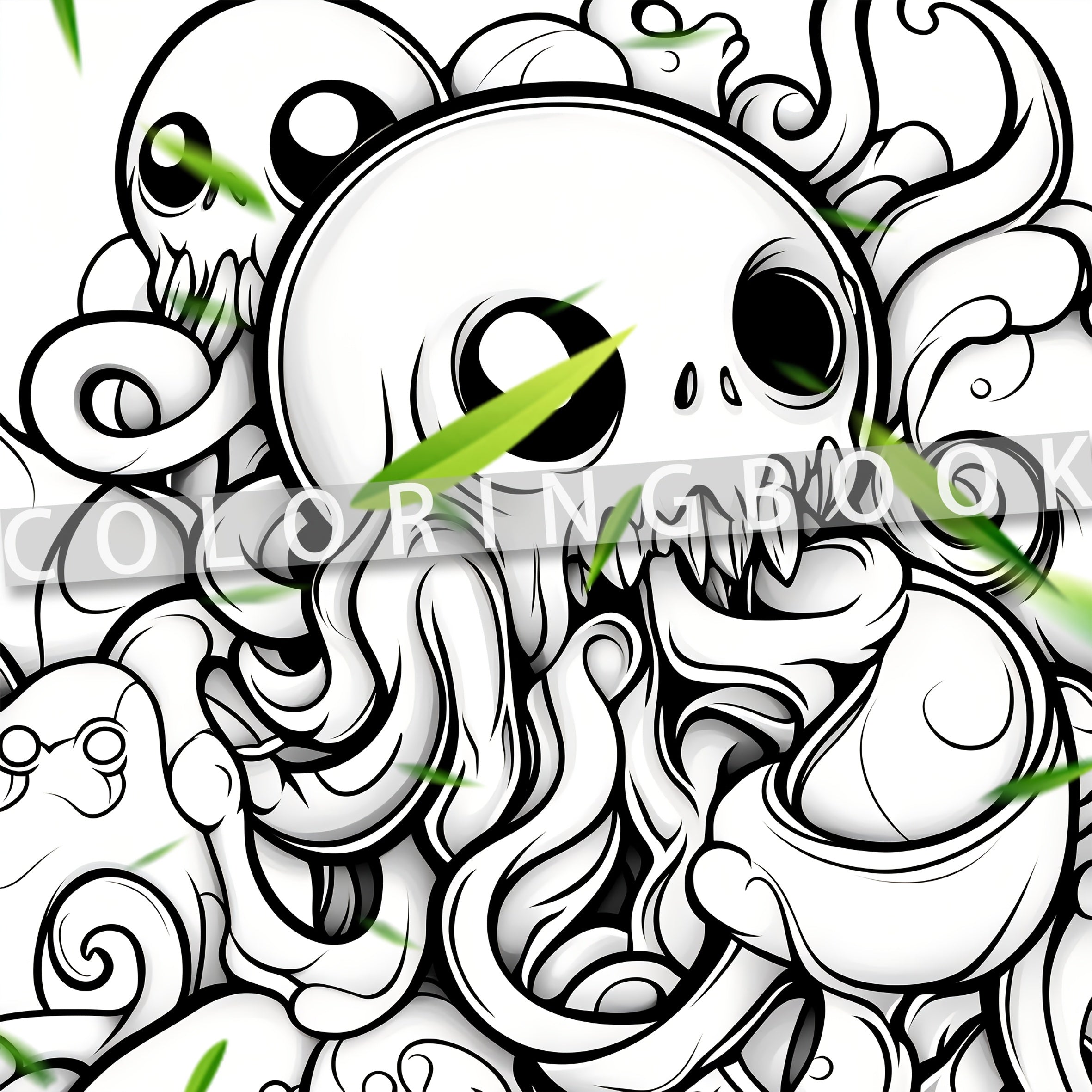 Graffiti Adult Coloring Book - 20 Street Art Designs - Fun Gift