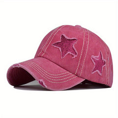 Star Distressed Ponytail Baseball Cap