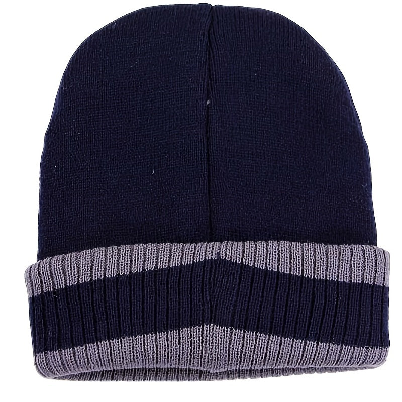 Men's Knitted Hat Plus Velvet Thick Woolen Hat Outdoor Cold Hat