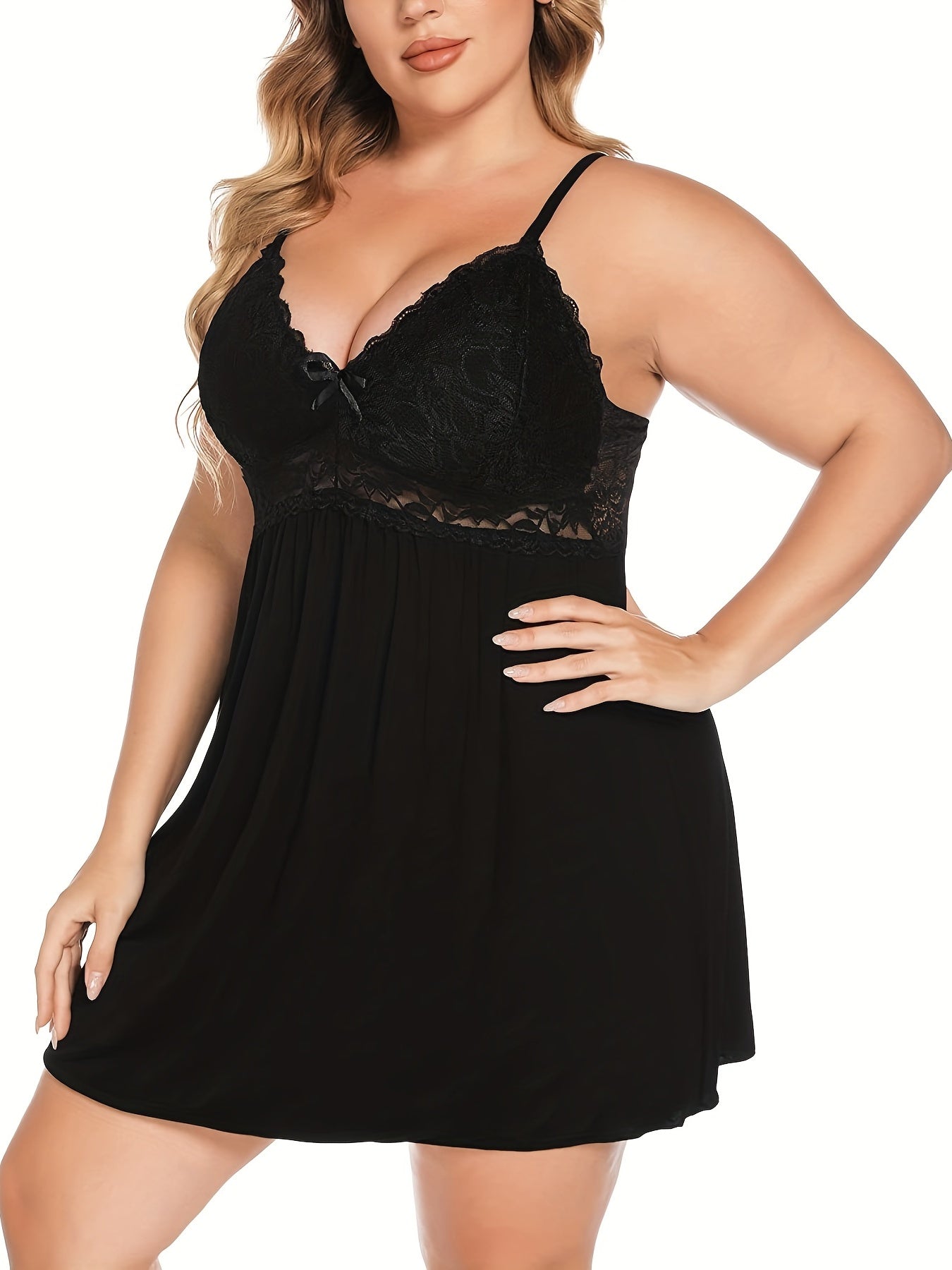 Sexy Plus Size Lace Nightdress Stretchy Comfort Lingerie