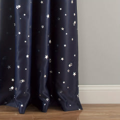 Star Printed Polyester Curtains Rod Pocket Curtain for Home Decor