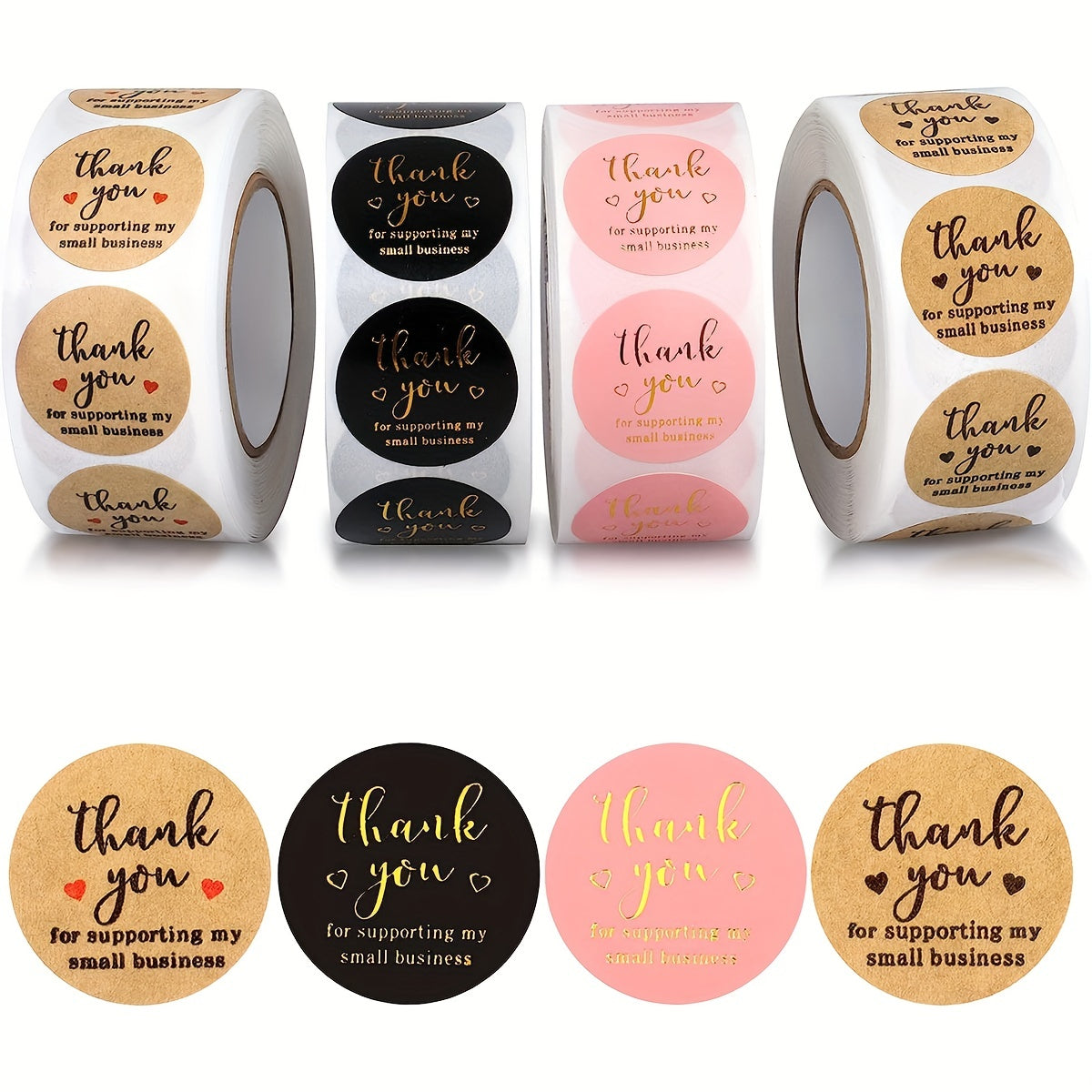 2000Pcs Thank You Stickers Small Business Adhesive Labels Round Stickers