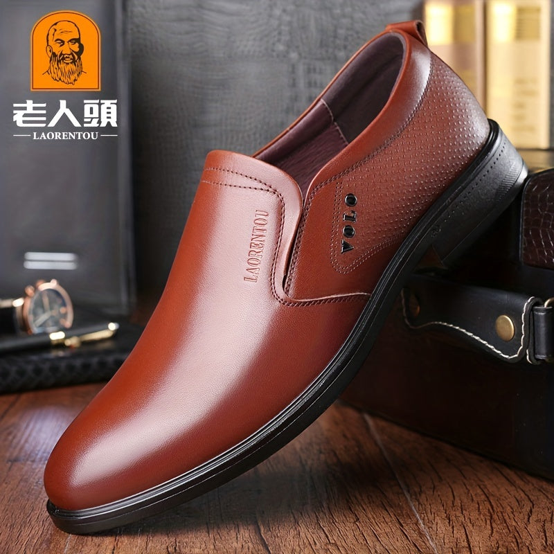 LAORENTOU Men's Leather Dress Shoes Lightweight Formal Shoes