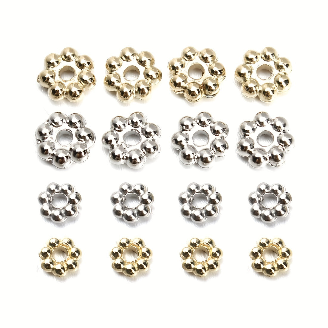 500pcs Snowflake Flake Spacer Loose Beads DIY Bracelet Necklace Beaded Jewelry