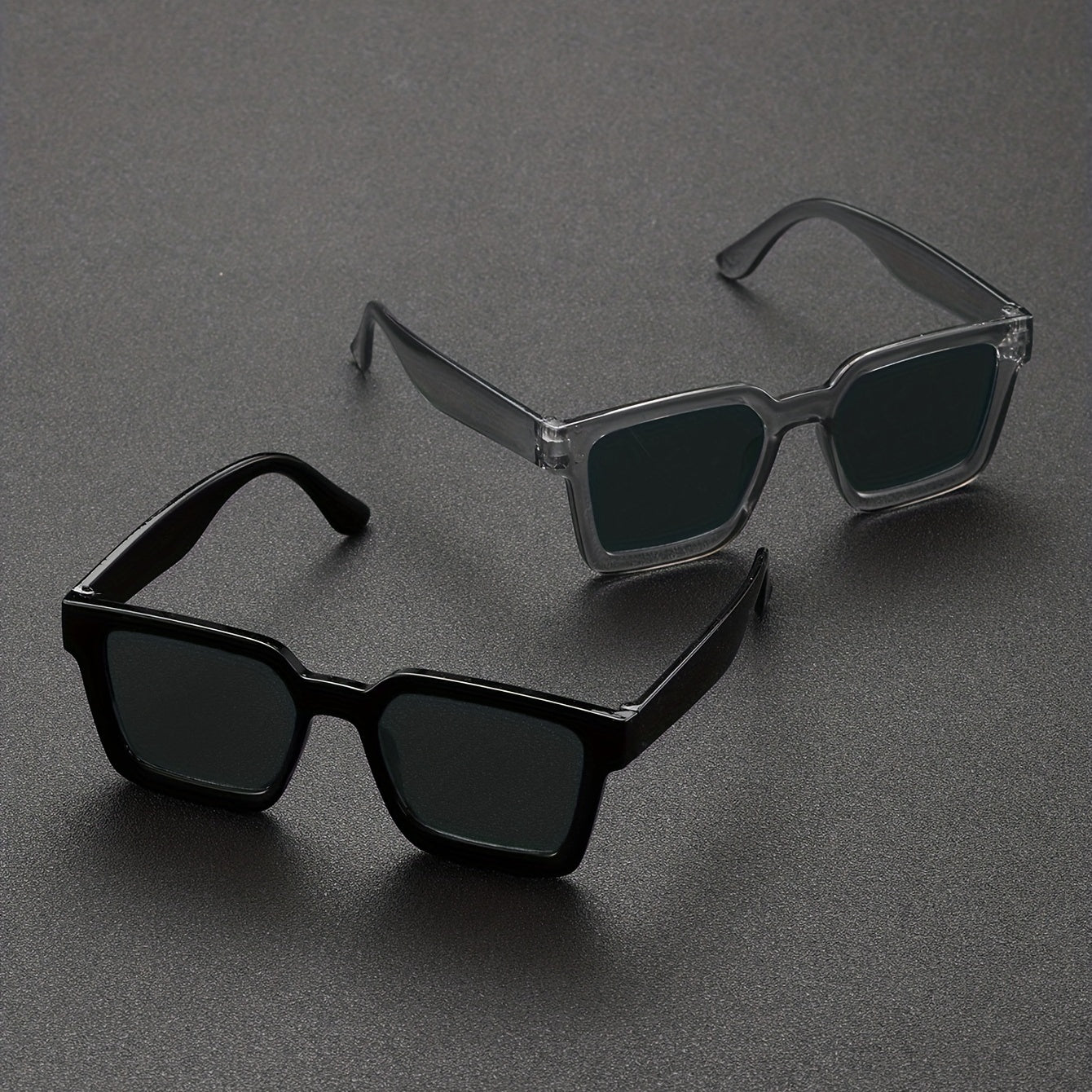 2 Pairs Men's Square Frame Sunglasses UV Protection