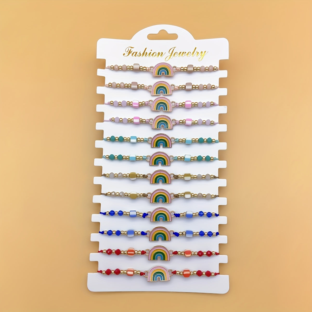 12pcs Pride Rainbow Clay Crystal Bracelet Family Gift