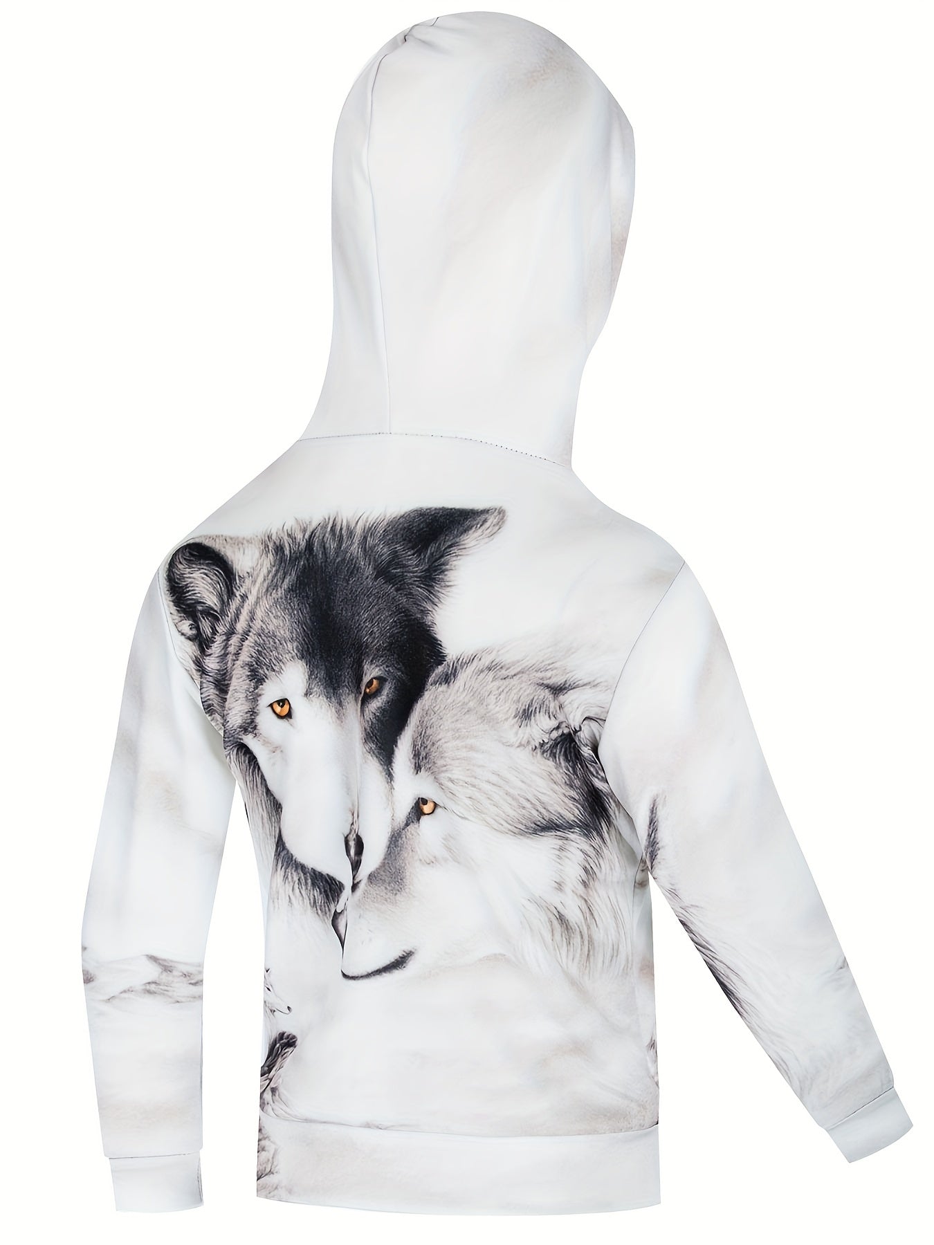3D Winter Wolves Kid's Hoodie Pullover Top for Spring Fall