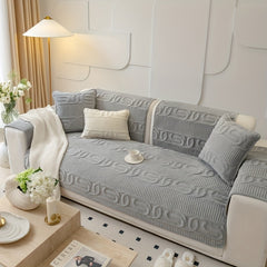 Modern Plush Sofa Slipcover Non Slip Furniture Protector for Bedroom Living Room