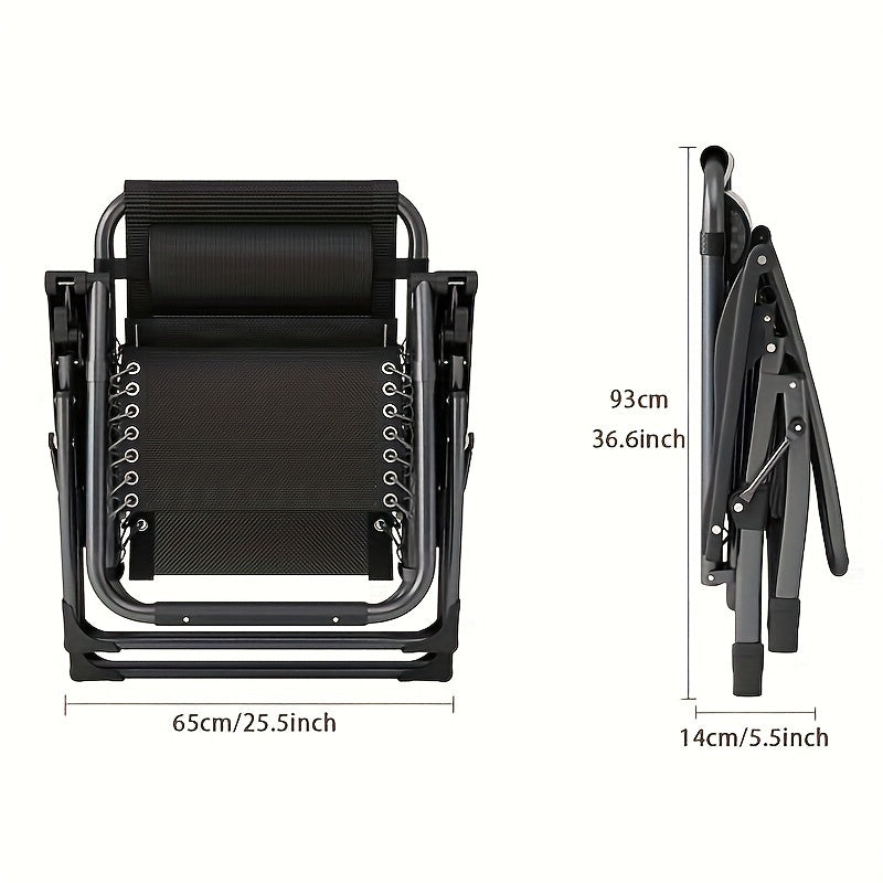 Adjustable Folding Lounger Chair for Outdoor Beach Camping Office Nap Home