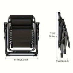 Adjustable Folding Lounger Chair for Outdoor Beach Camping Office Nap Home