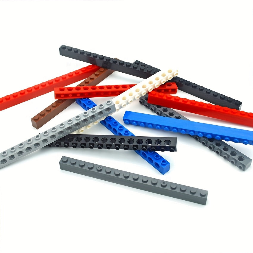 10pcs 1X16 Perforated Brick Building Blocks - MOC Parts