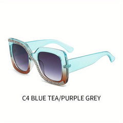 Square Rhinestone Sunglasses UV400