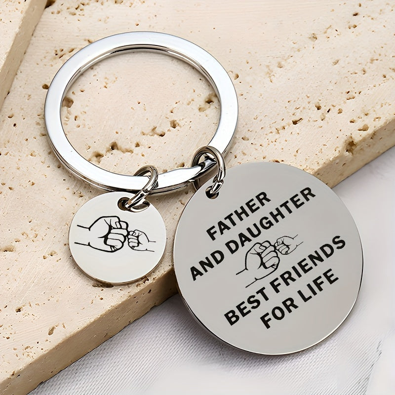 Father And Daughter Friends For Life Keychain Pendant