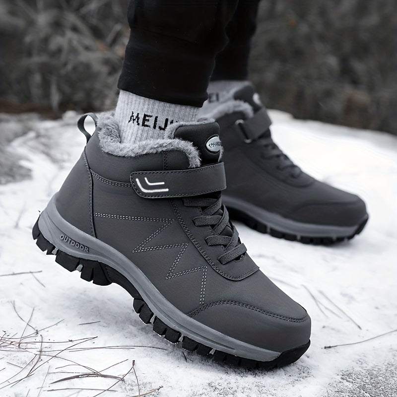 Snow Shoes Wear Resistance Non Slip Plush Lined Furry Slip On Snow Boots