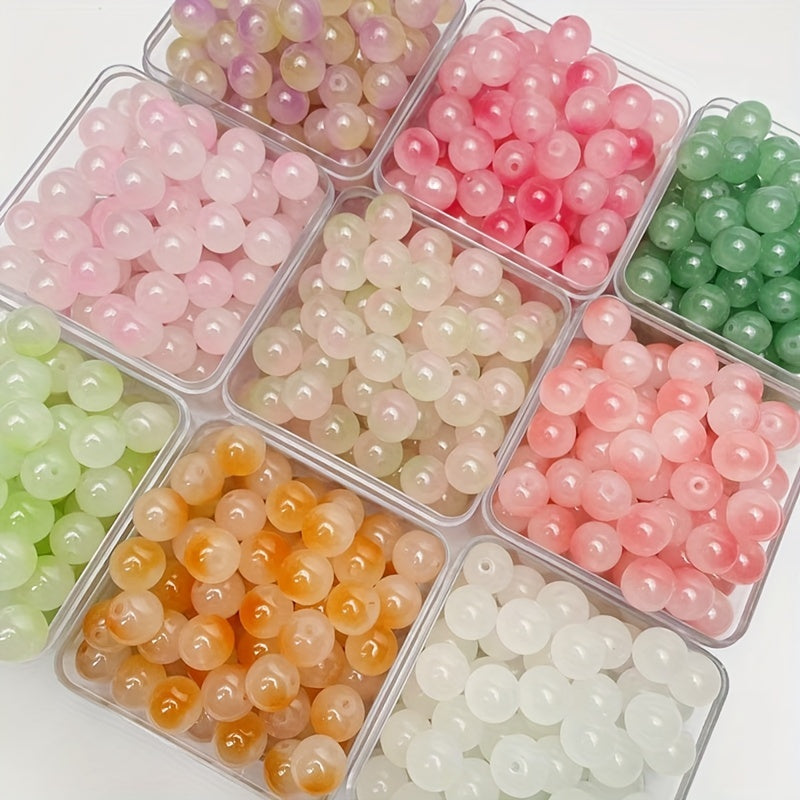 50pcs Colorful Glass Beads Loose Beads Necklace DIY Accessories
