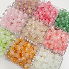 50pcs Colorful Glass Beads Loose Beads Necklace DIY Accessories