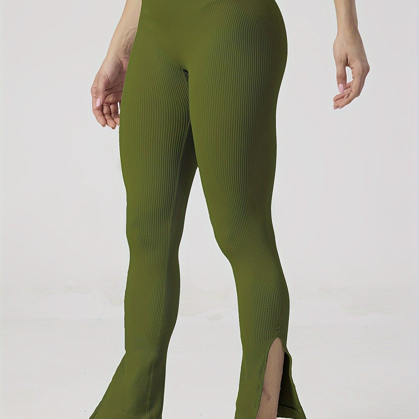 Women's Elastic Yoga Sports Flare Pants Fitness Running Leggings