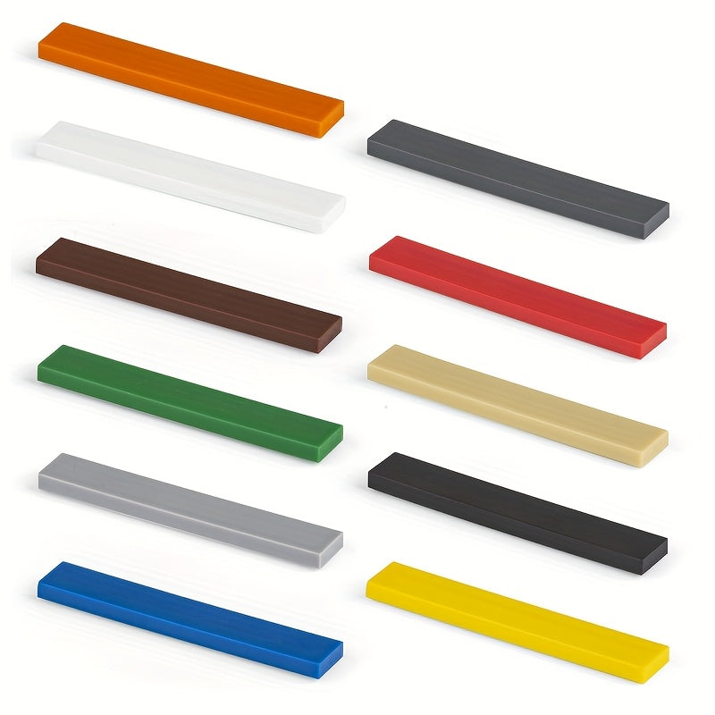 50pcs 1x6 Low Wall Flat Bricks for MOC 6636 Building Blocks