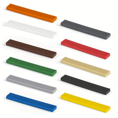 50pcs 1x6 Low Wall Flat Bricks for MOC 6636 Building Blocks