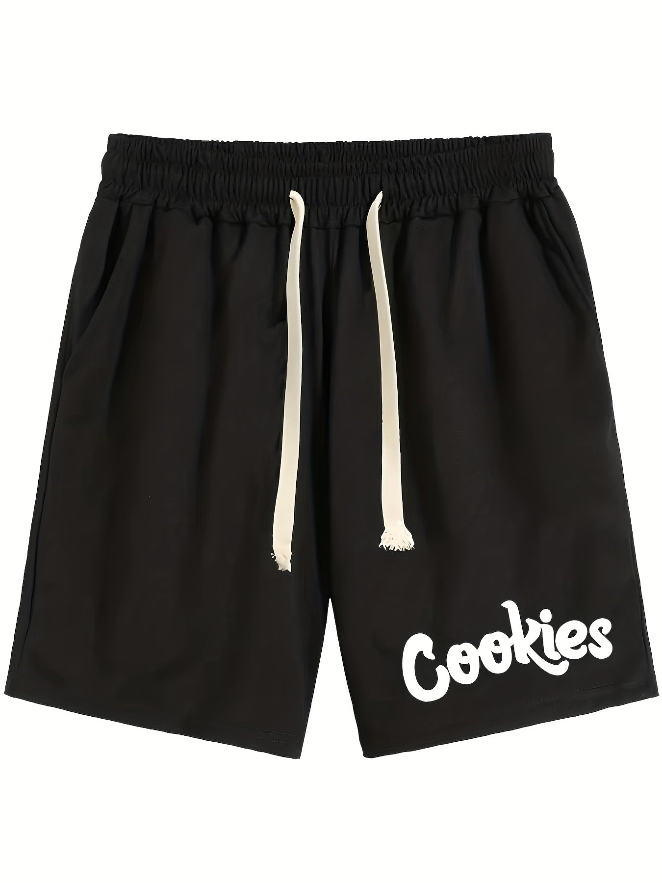 Cookies Letter Print Casual Drawstring Shorts Men's Summer Clothes
