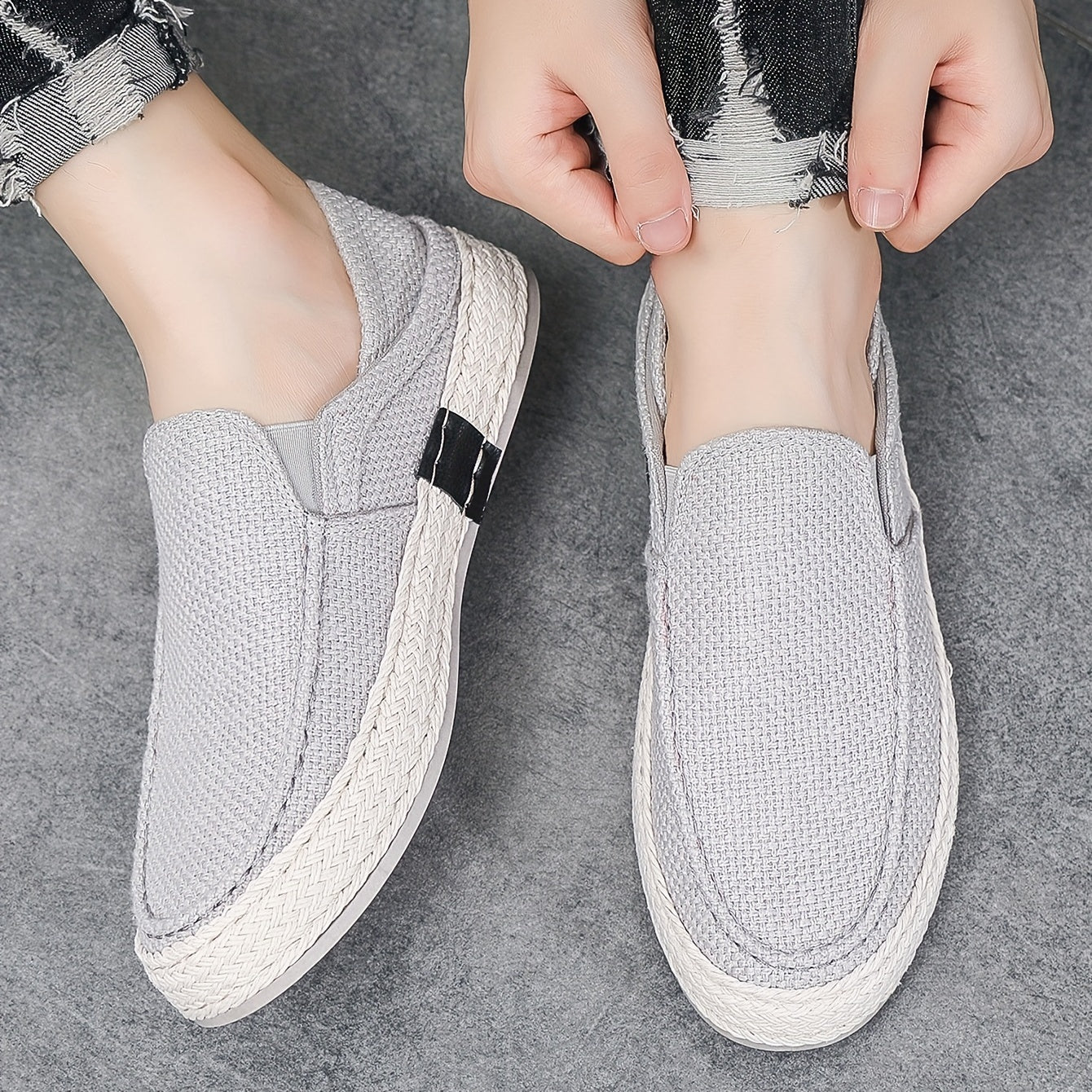 Men's Lightweight Canvas Loafers Slip-On Shoes