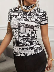 Anime Print Two piece Shorts Set Top & Casual Shorts
