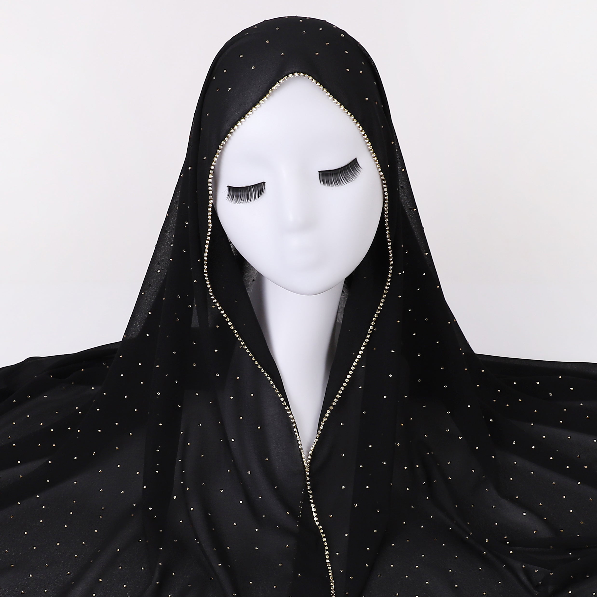 Rhinestone Chiffon Hijab Scarf Shawl Head Wrap Turban Sunscreen Towel