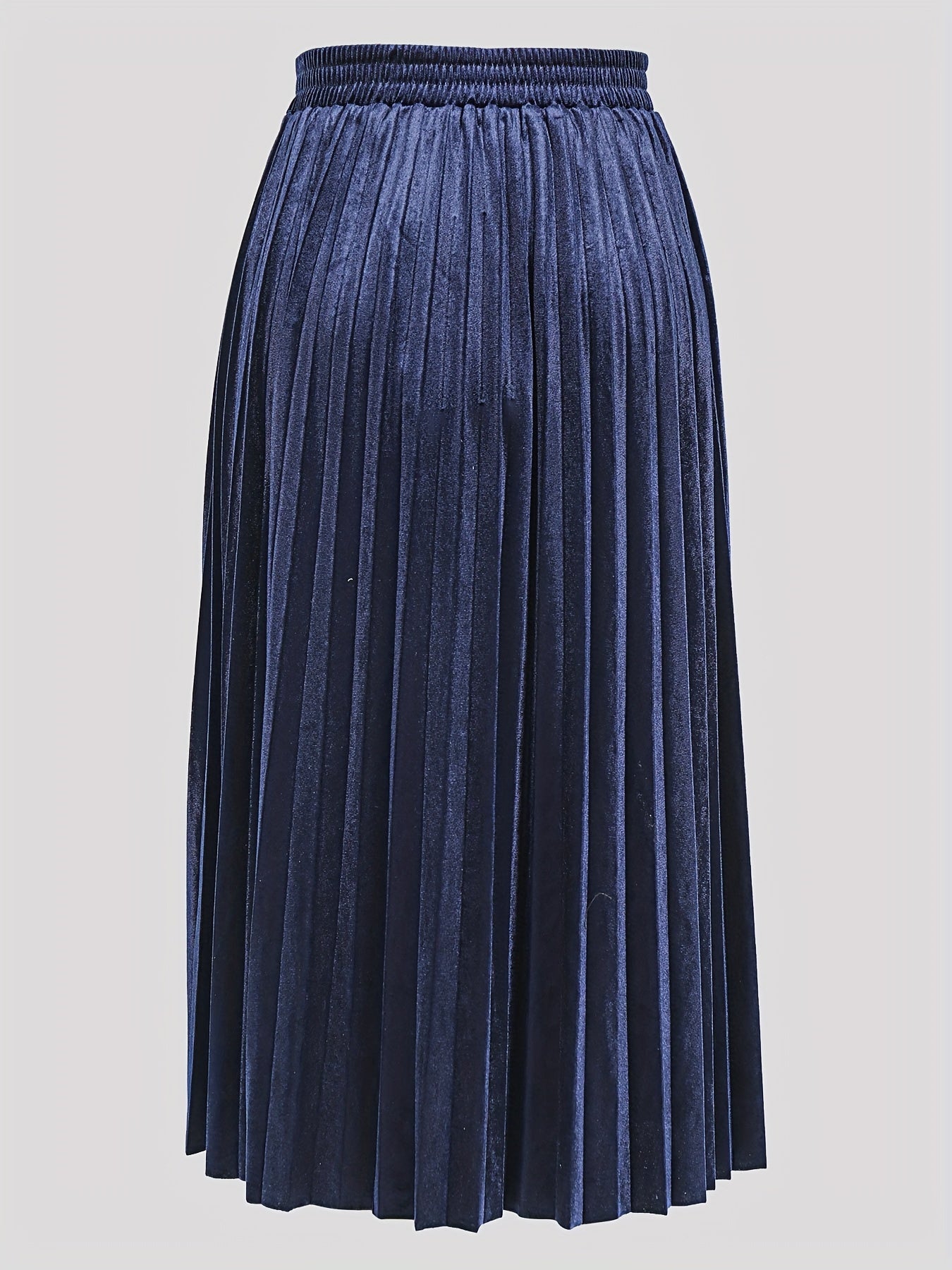 Velvet Pleated Maxi Skirt High Rise Stretch Plus Size