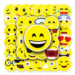 50pcs Smiling Face Stickers Waterproof Luggage Graffiti Motorcycle Car
