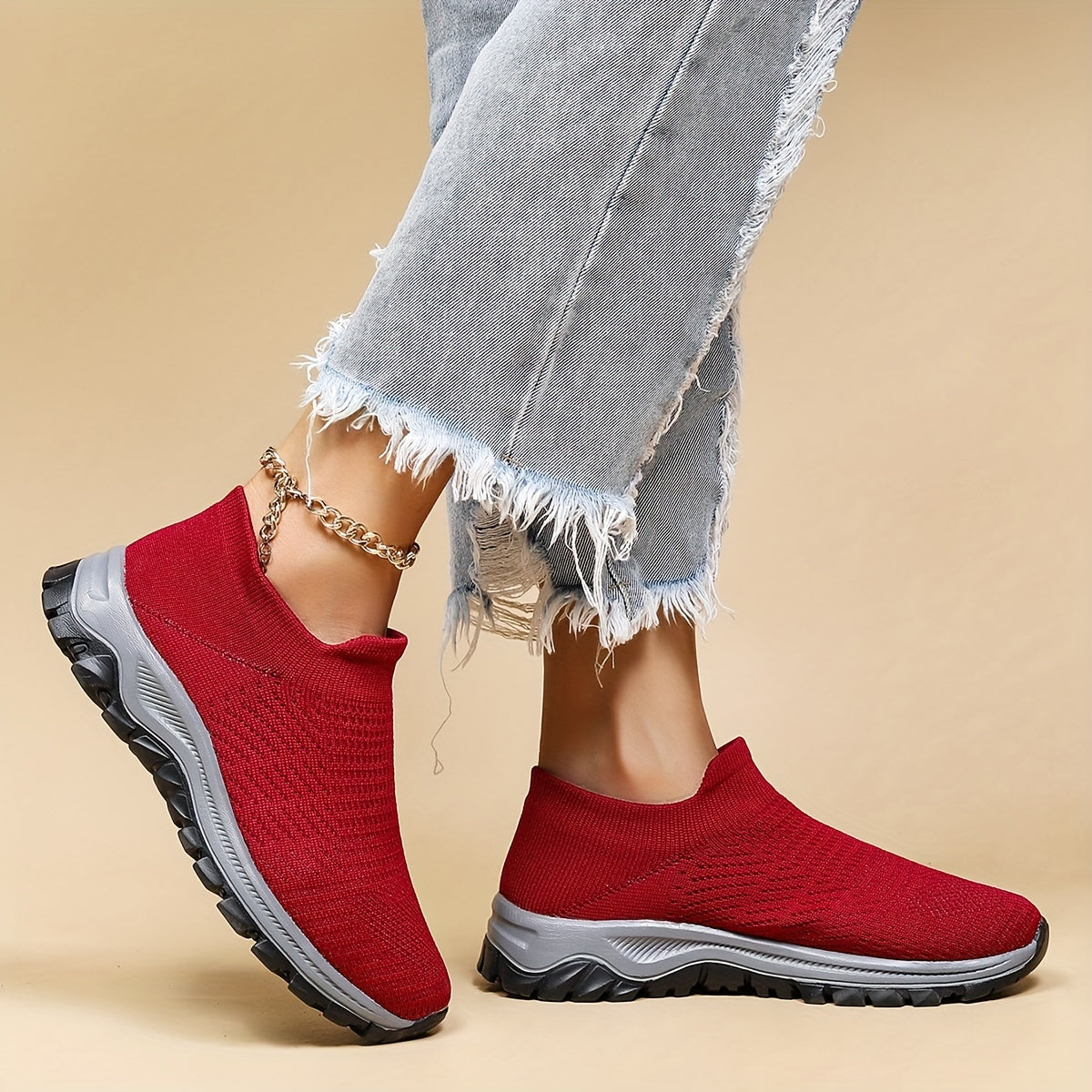 Women's Woven Walking Shoes Slip On Casual Sneakers