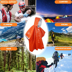 Waterproof Emergency Survival Raincoat Portable Reflective Blanket