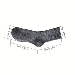5 Pairs Men's Thick Wide Crew Socks for Spring Autumn