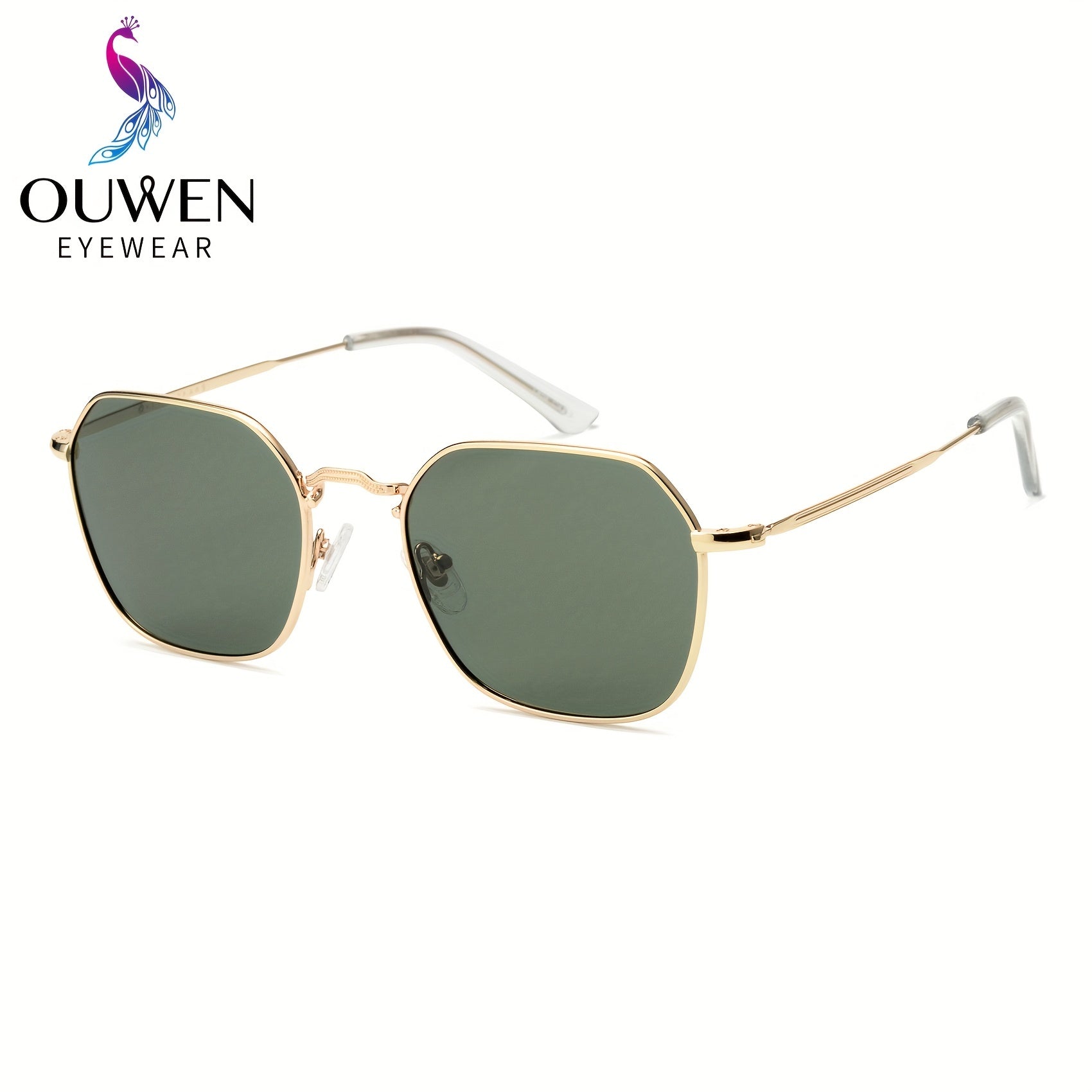 OUWEN Polarized Polygon Sunshade Unisex Small Square Aviator Glasses