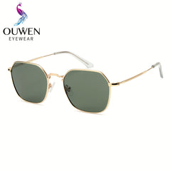 OUWEN Polarized Polygon Sunshade Unisex Small Square Aviator Glasses