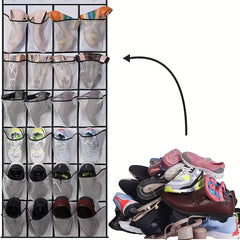 Over The Door Shoe Rack with 28 Large Mesh Pockets Organizer