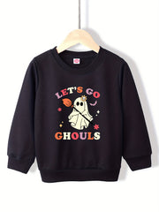 Cute Ghost & Broom Kids Sweatshirt