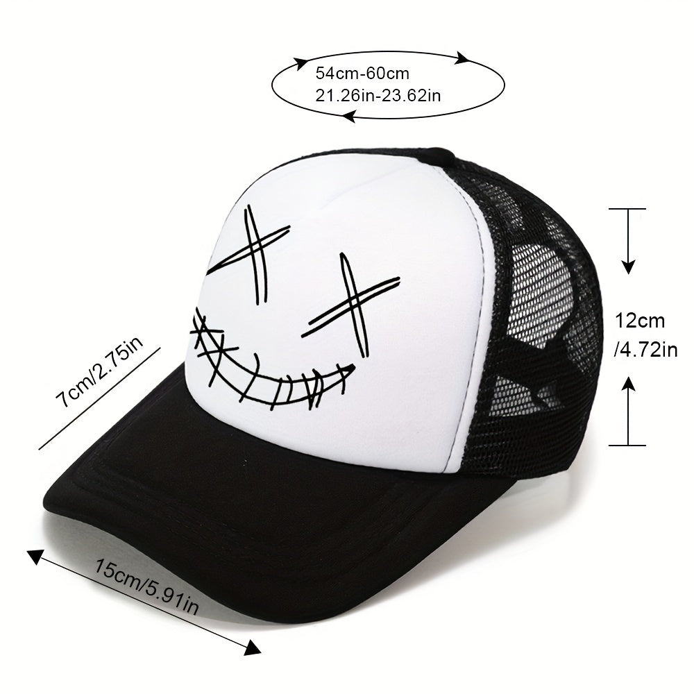 Cracked Corner Of The Mouth Print Men's Sunshade Mesh Hat