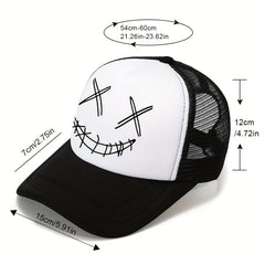 Cracked Corner Of The Mouth Print Men's Sunshade Mesh Hat