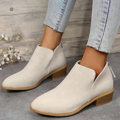 Stylish V Cutout Chelsea Boots for Women
